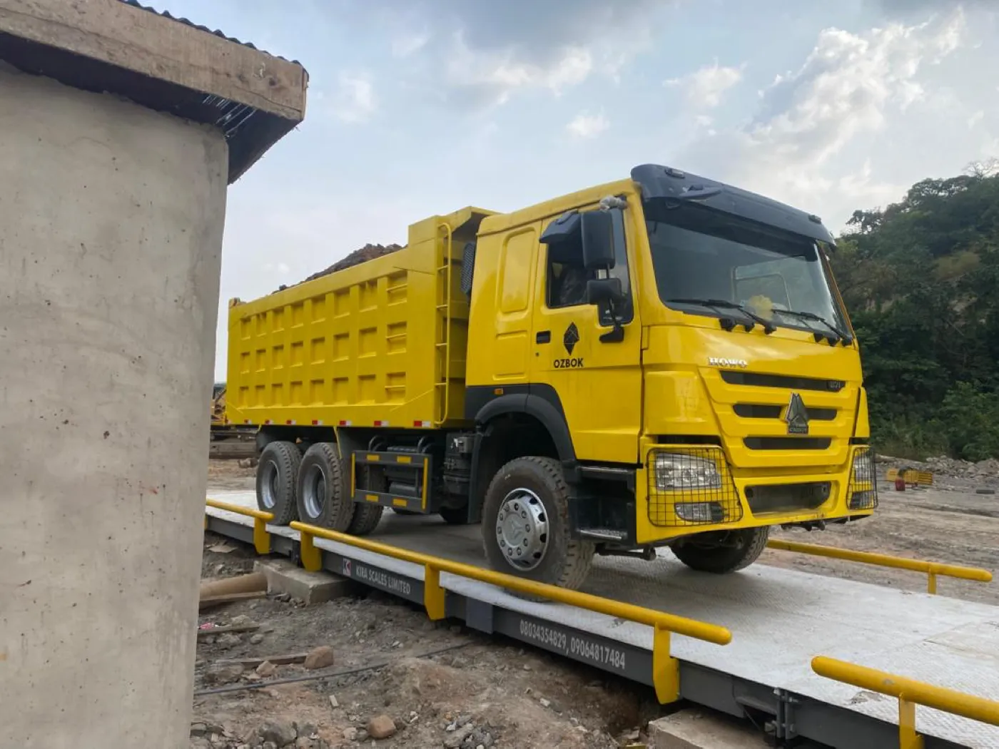 A loaded tipper truck on a newly installed Kira Scales weighbridge